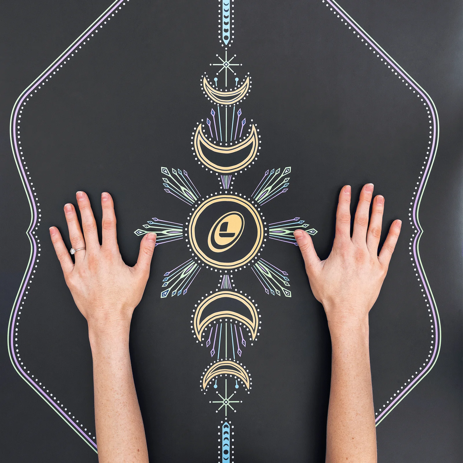 Liforme Travel Yoga Mat - Cosmic Moon Black-4