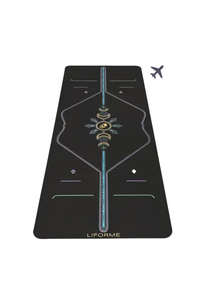 Liforme Travel Yoga Mat - Cosmic Moon Black