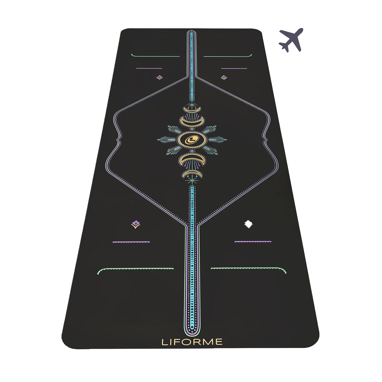 Liforme Travel Yoga Mat - Cosmic Moon Black-1