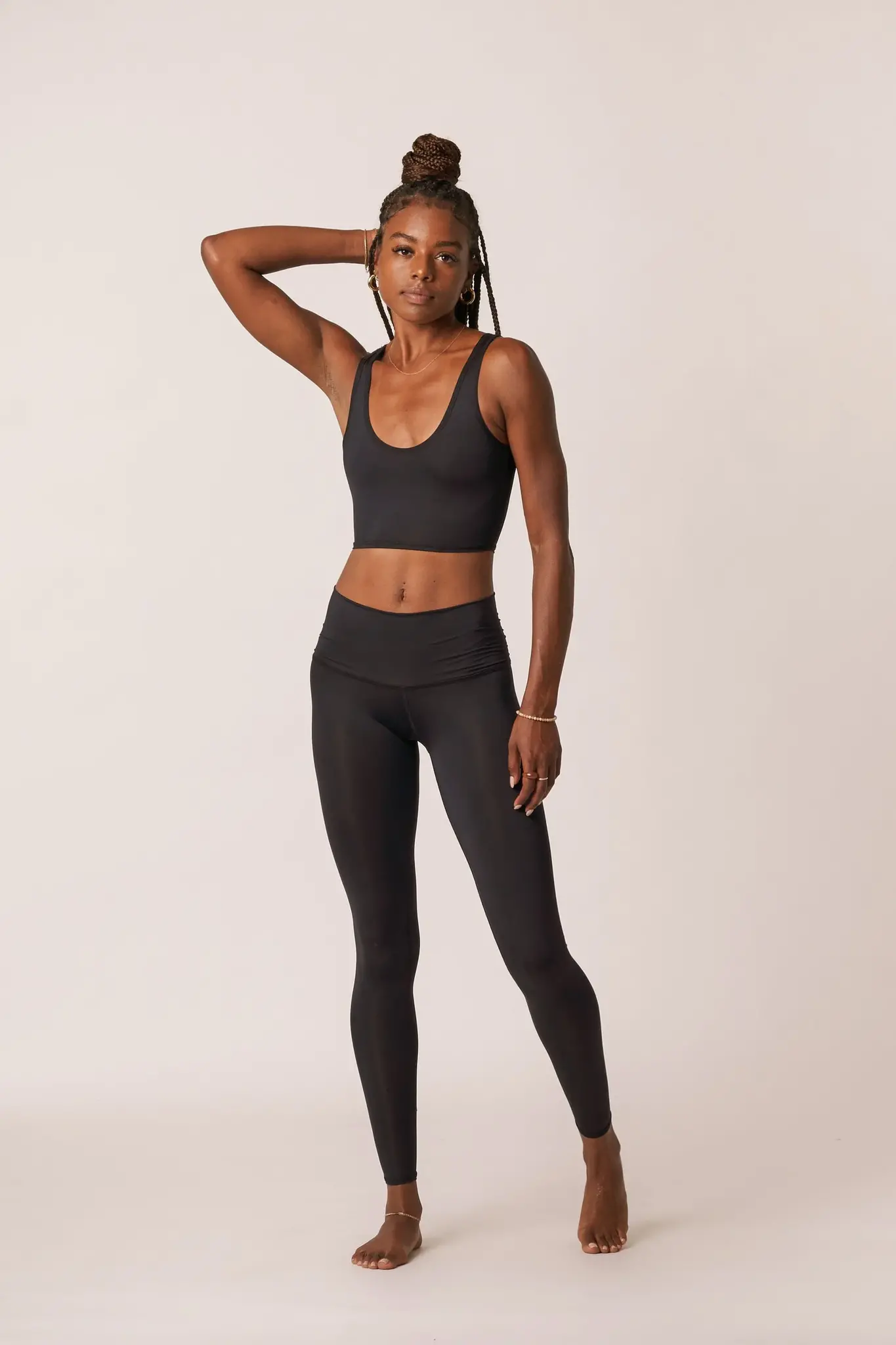 Teeki Yoga Leggings - Solid Black-4