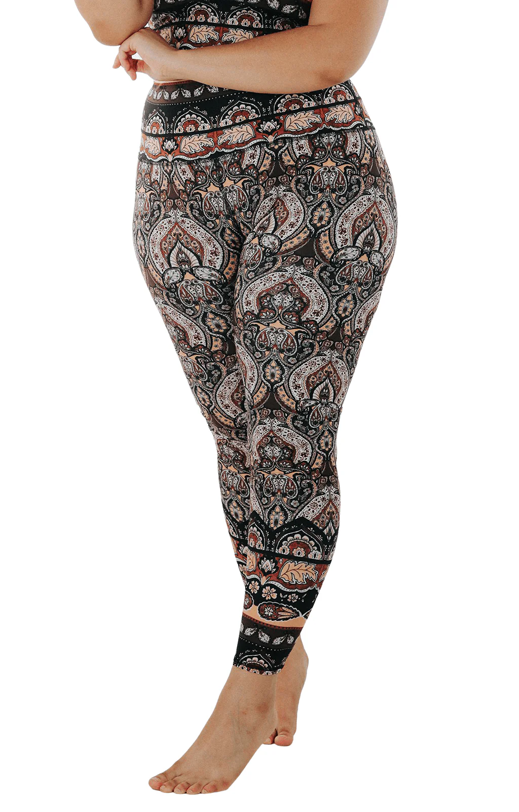 Yoga Democracy Yoga-Leggings „Normales Bein“ – Espresso Yourself-5