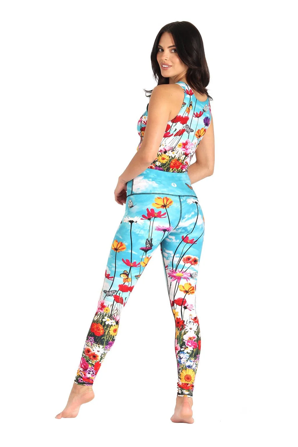 Yoga Democracy Yoga-Leggings „Normales Bein“ – Blumenbombe-3