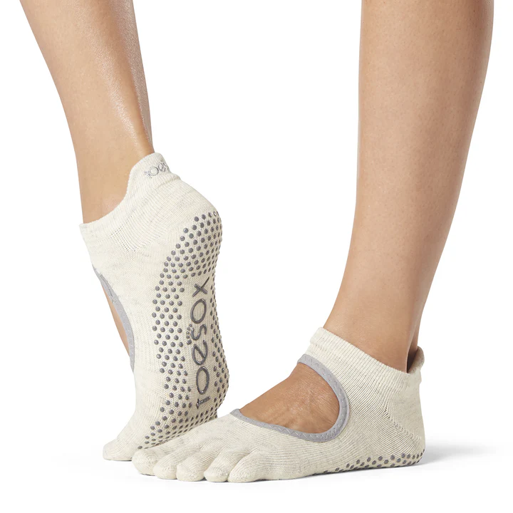 Toesox Yoga Socks Bellarina Closed Toe - Oatmeal-1