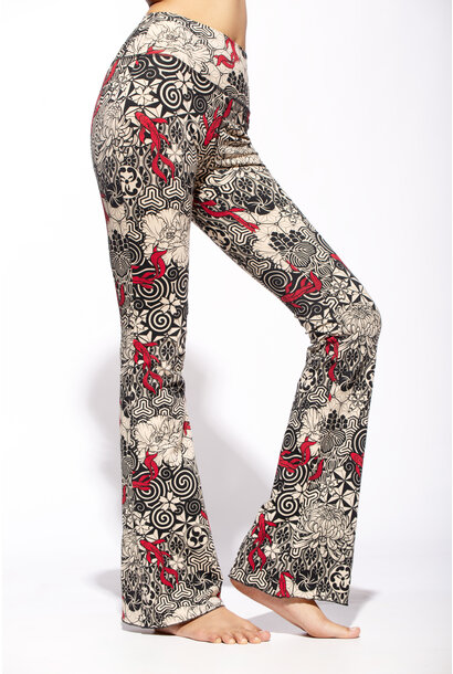 Funky Simplicity Schlaghose „Long Leg“ – Creme/Schwarz Nagomi