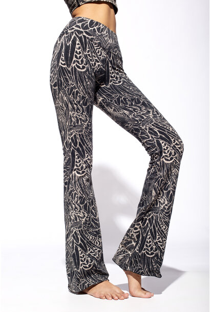 Funky Simplicity Flares 'Long Leg' - Black/Cream Feather