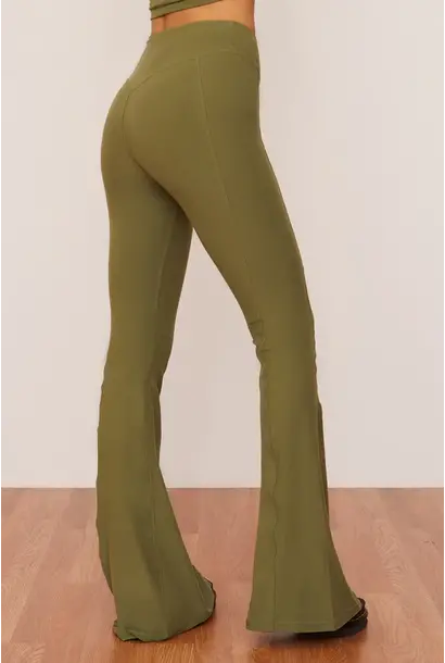 Wolven Flared Pants 'Long Leg' - Eucalyptus