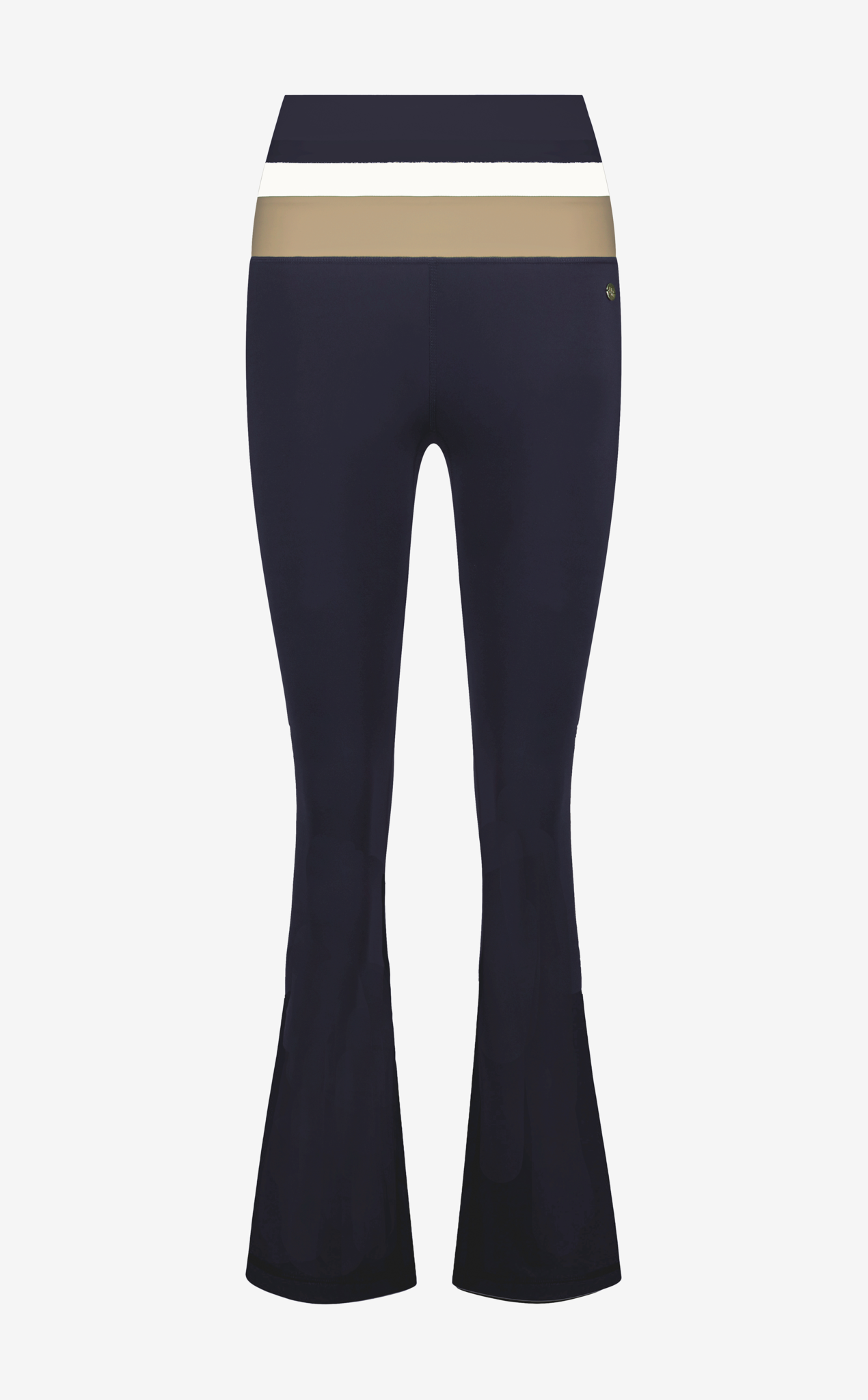 House of Gravity Stripe Flared Tights - Blue White Sand-5