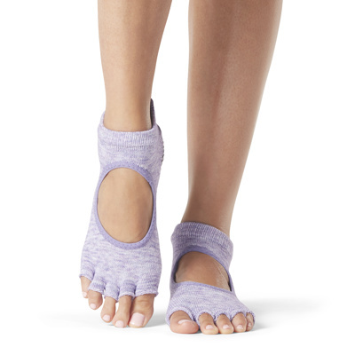 Toesox Yoga Socks Bellarina Open Toe - Heather Purple-1