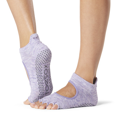 Toesox Yoga Socks Bellarina Open Toe - Heather Purple-2