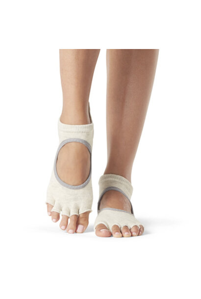 Toesox Yoga Socks Bellarina Open Toe - Oatmeal