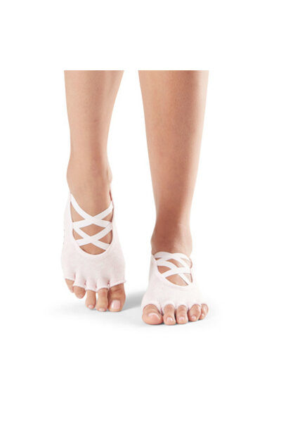 Toesox Yoga Socks Elle Open Toe - Ballet Pink