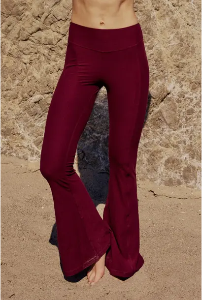 Wolves Flared Pants 'Normal Leg' - Ruby