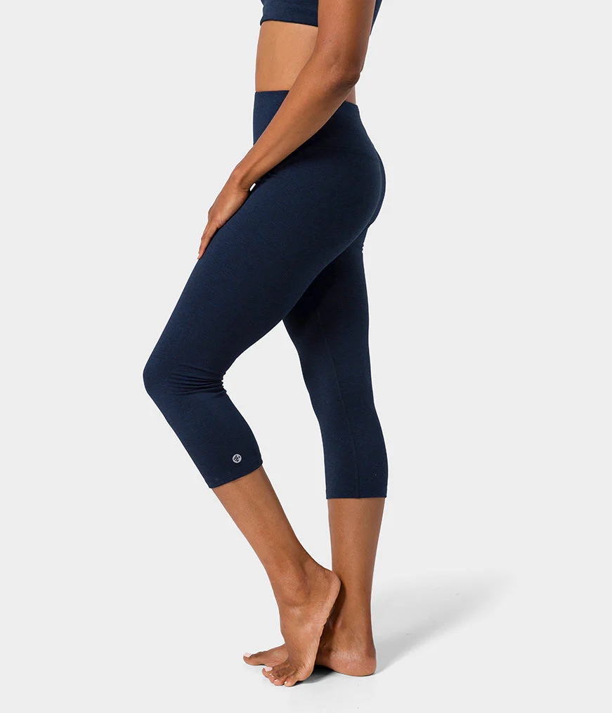Manduka Dhara Capri - Midnight Heather-2