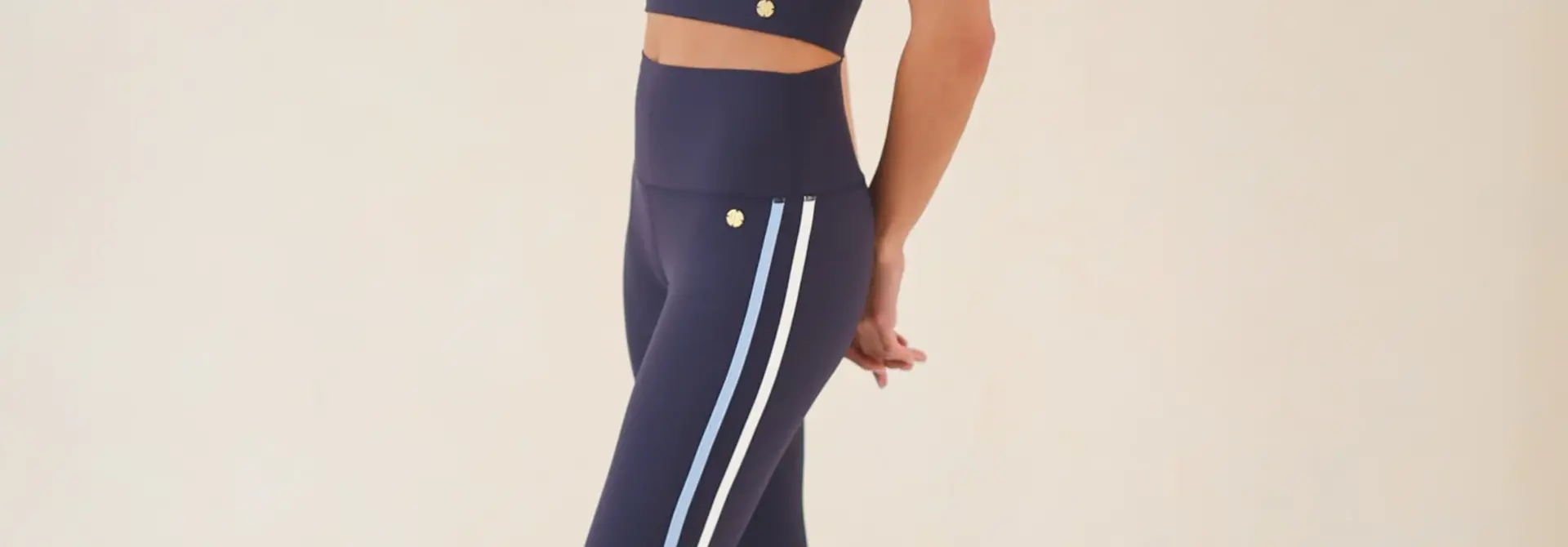 House of Gravity Contrast Leggings - Blue x White x Crystal Blue