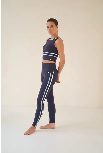 House of Gravity Kontrast-Leggings - Blau x Weiß x Kristallblau