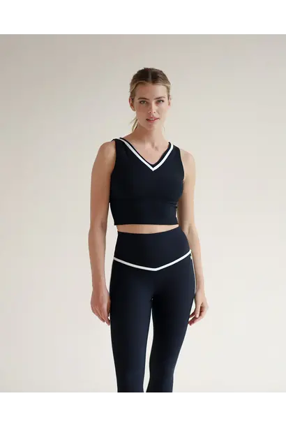 House of  Gravity Contrast Crop Top - Black Sapphire x White Topaz