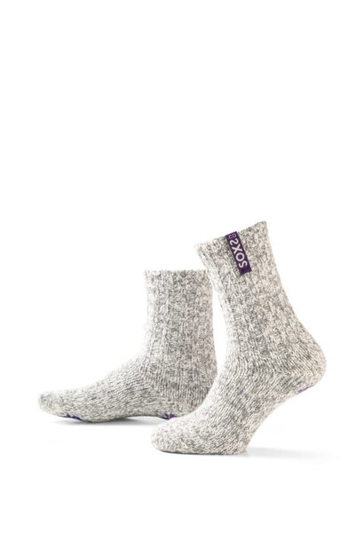 Soxs Non-Slip Socks Half-Height - Grey/Imperial Purple 37-41