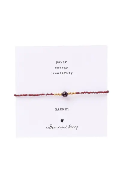 A Beautiful Story Iris Kaart - Granaat Armband