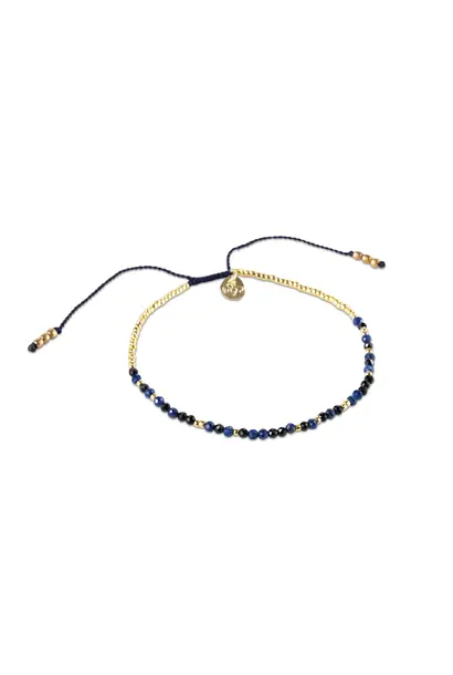 A Beautiful Story Sparkling Armband - Zwarte Onyx & Lapis Lazuli