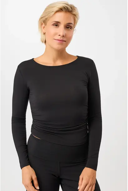 Mandala  Side Ruffled Longsleeve - Black