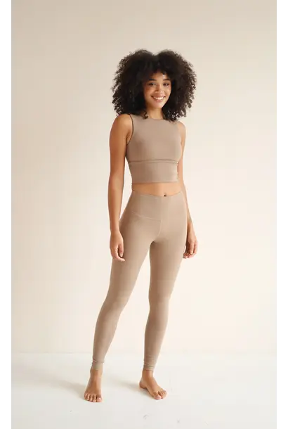 House of  Gravity Cross Crop Top - Cinnamon Brown