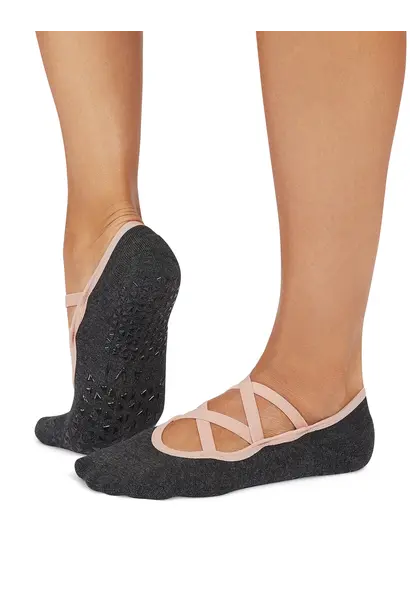 Tavi Noir Pilates-Socken Luanna - Blütenmeliertes Streifenmuster