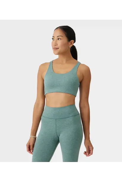 Manduka Dhara Scoop Bra - Black Sage Heather