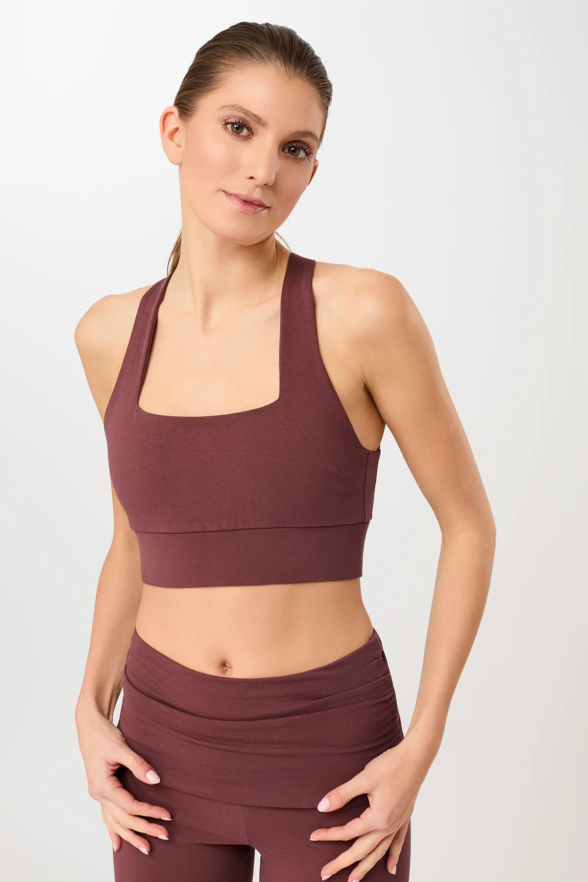 Mandala French Neck Bra - Rosewood-1