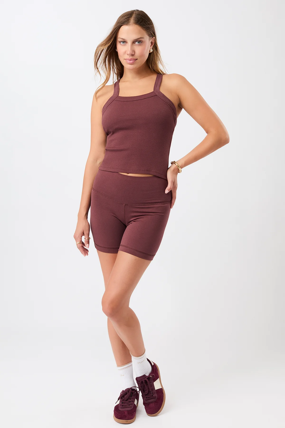 Mandala Biker Shorts - Rosewood-4