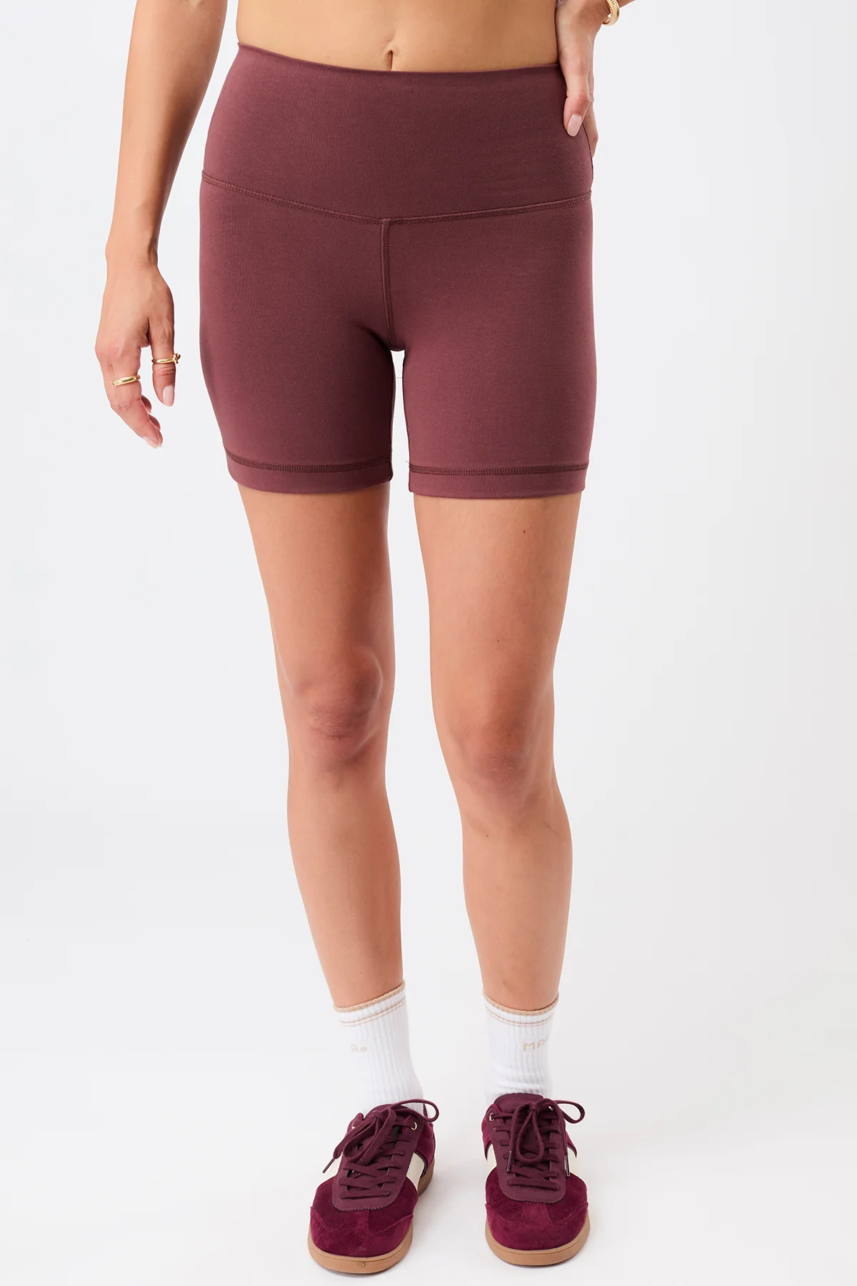 Mandala Biker Shorts - Rosewood-1