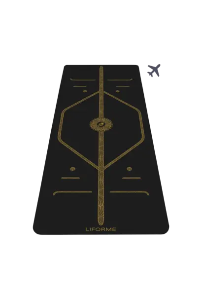 Liforme Reise-Yogamatte – Black & Gold