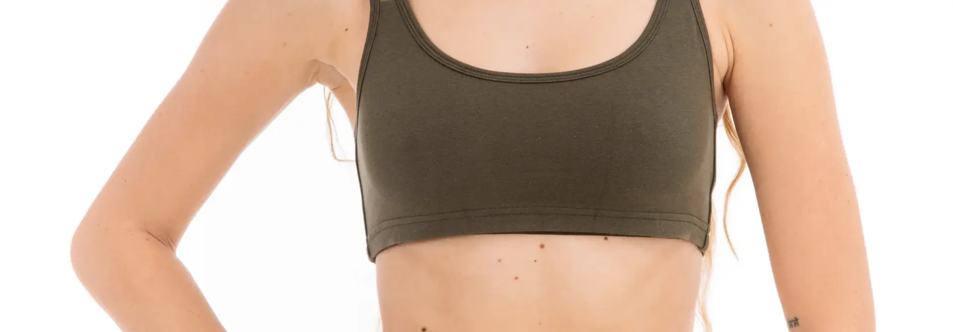 Funky Simplicity Cross Back Bra - Olive