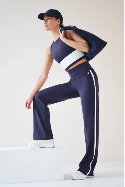House of  Gravity Active Stripe Trouser - Deep Blue Moonstone