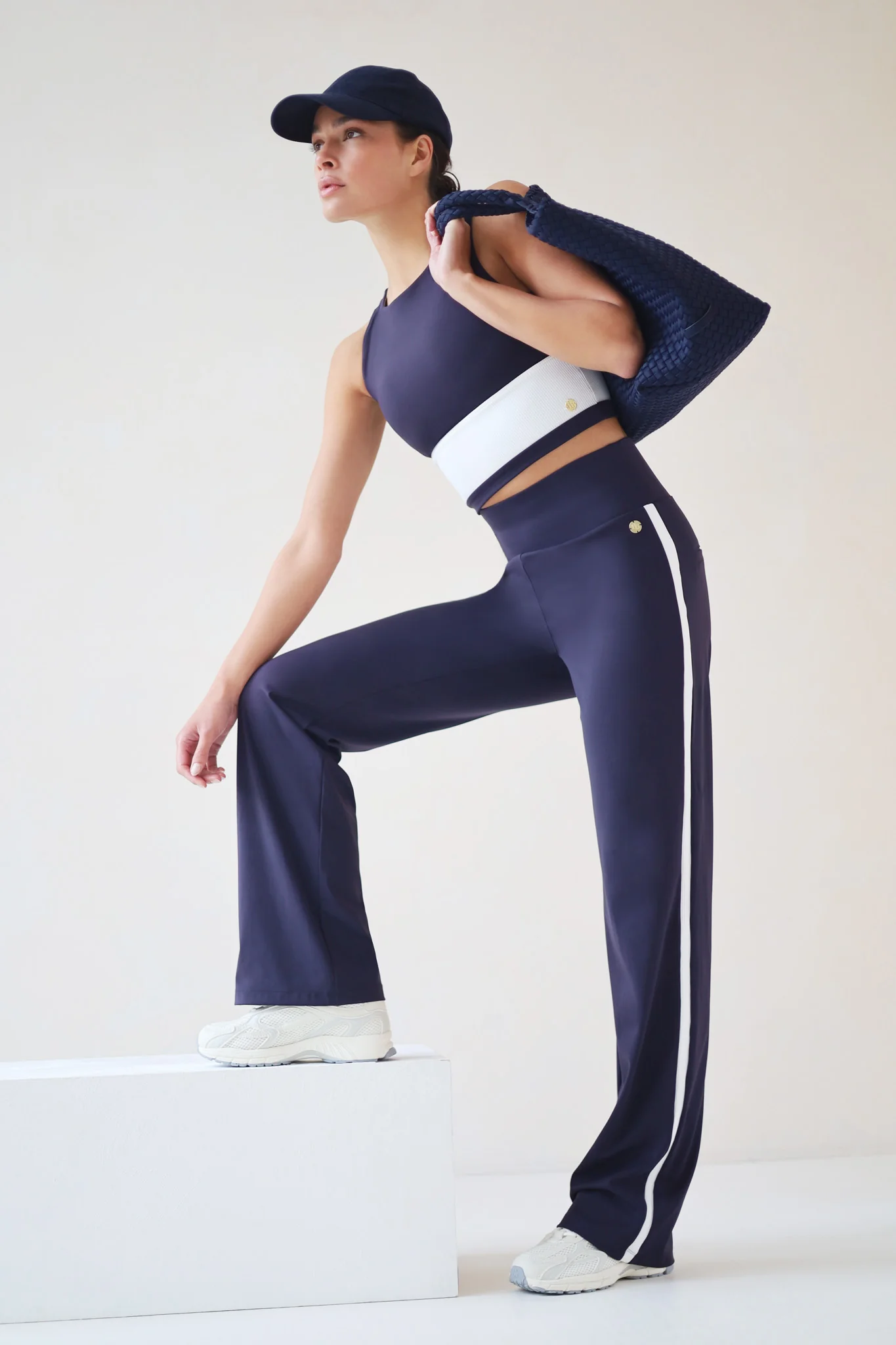 House of Gravity Active Stripe Trouser - Deep Blue Moonstone-1