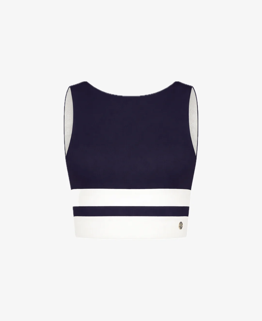 House of Gravity Divine Crop Top - Deep Blue x White Rib-5