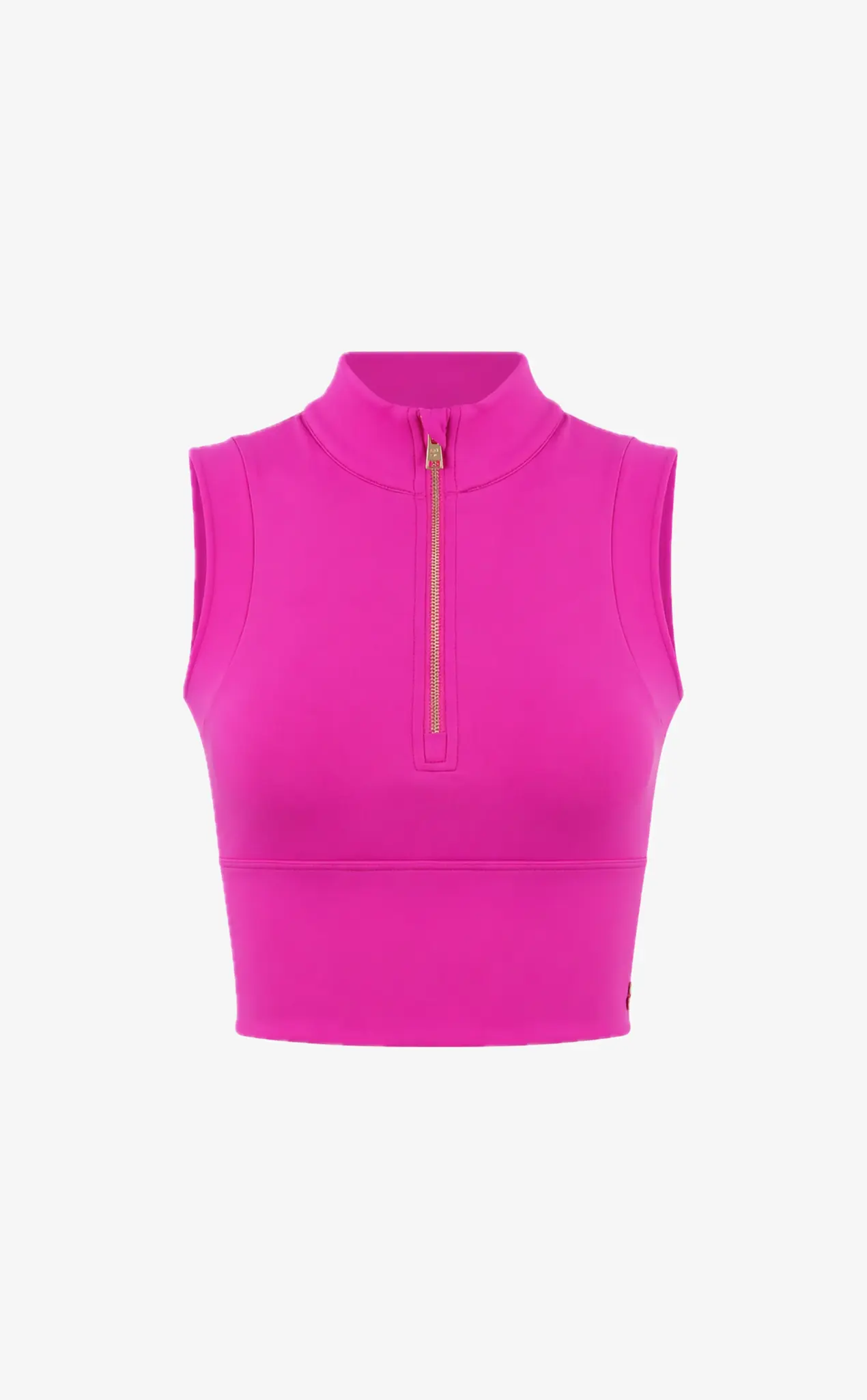 House of Gravity Turtle Zipper Crop Top - Bright Pink Sapphire-7