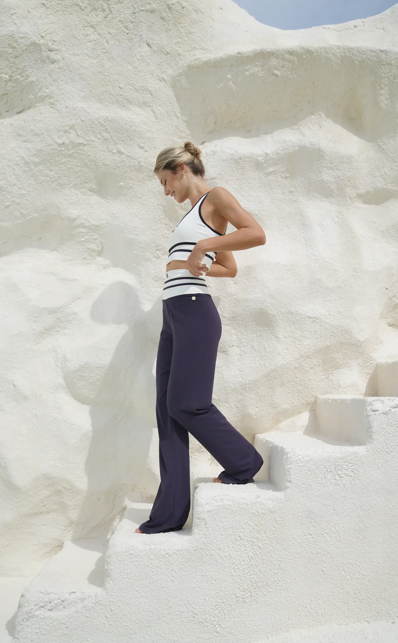 House of Gravity Performance Chino – Tiefblau x Weiß gerippt-3