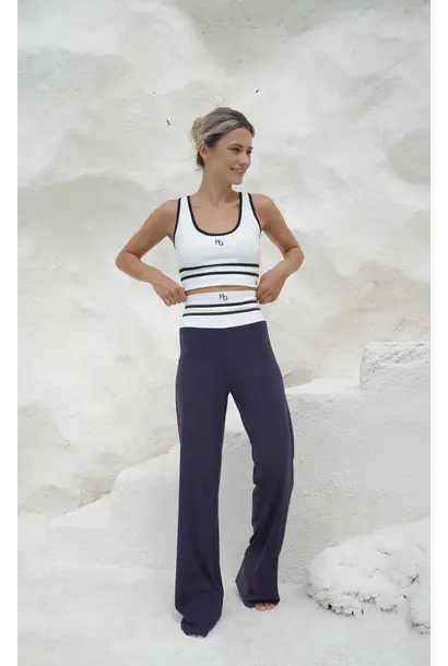 House of Gravity Performance Chino – Tiefblau x Weiß gerippt