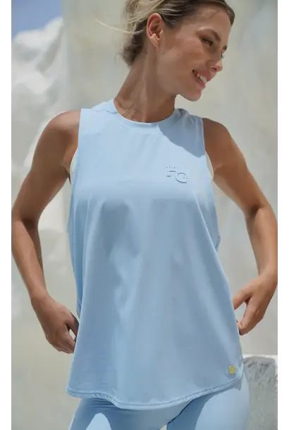 House of Gravity Loose Tank Top - Crystal Blue