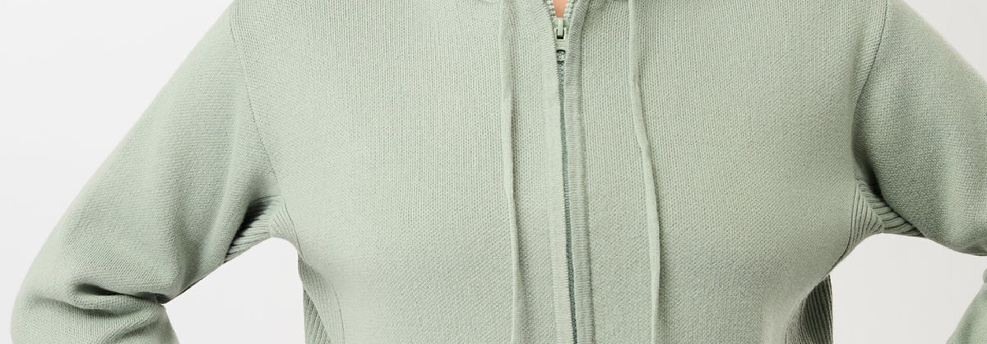 Mandala Knitted Hoodie Jacket - Desert Green
