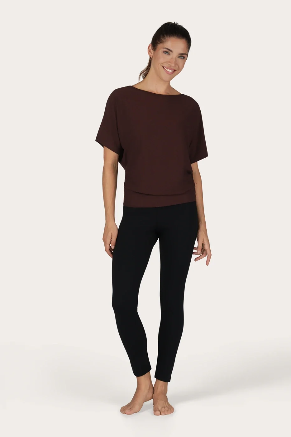 Urban Goddess Budhi Short Sleeve Top - Cacao-4