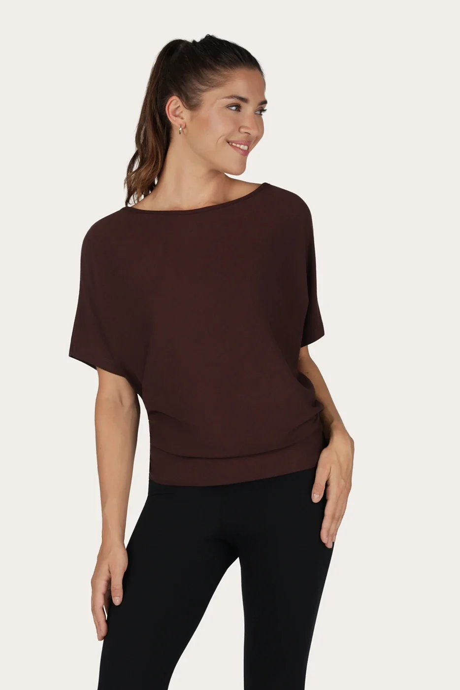 Urban Goddess Budhi Short Sleeve Top - Cacao-1