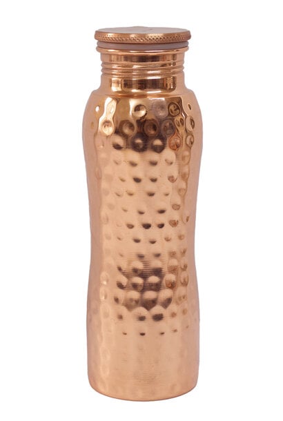 Forrest & Love Koperen Drinkfles 600ml - Curve Hammered