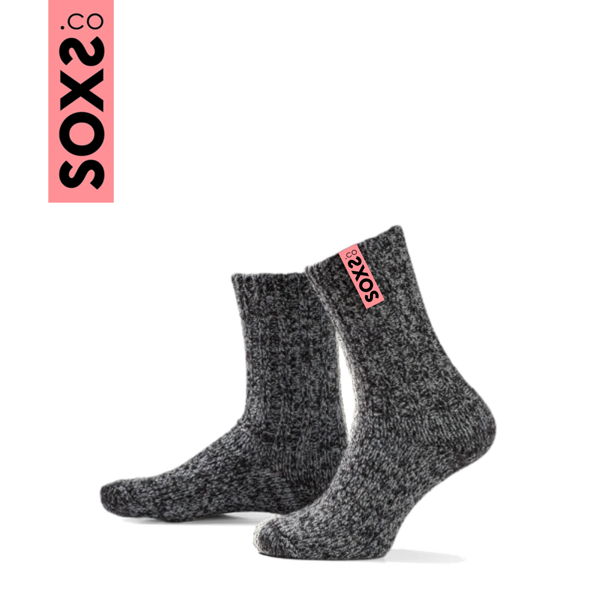 Soxs Mid-calf Socks - Dark Grey/Tender Rose 37-41-2