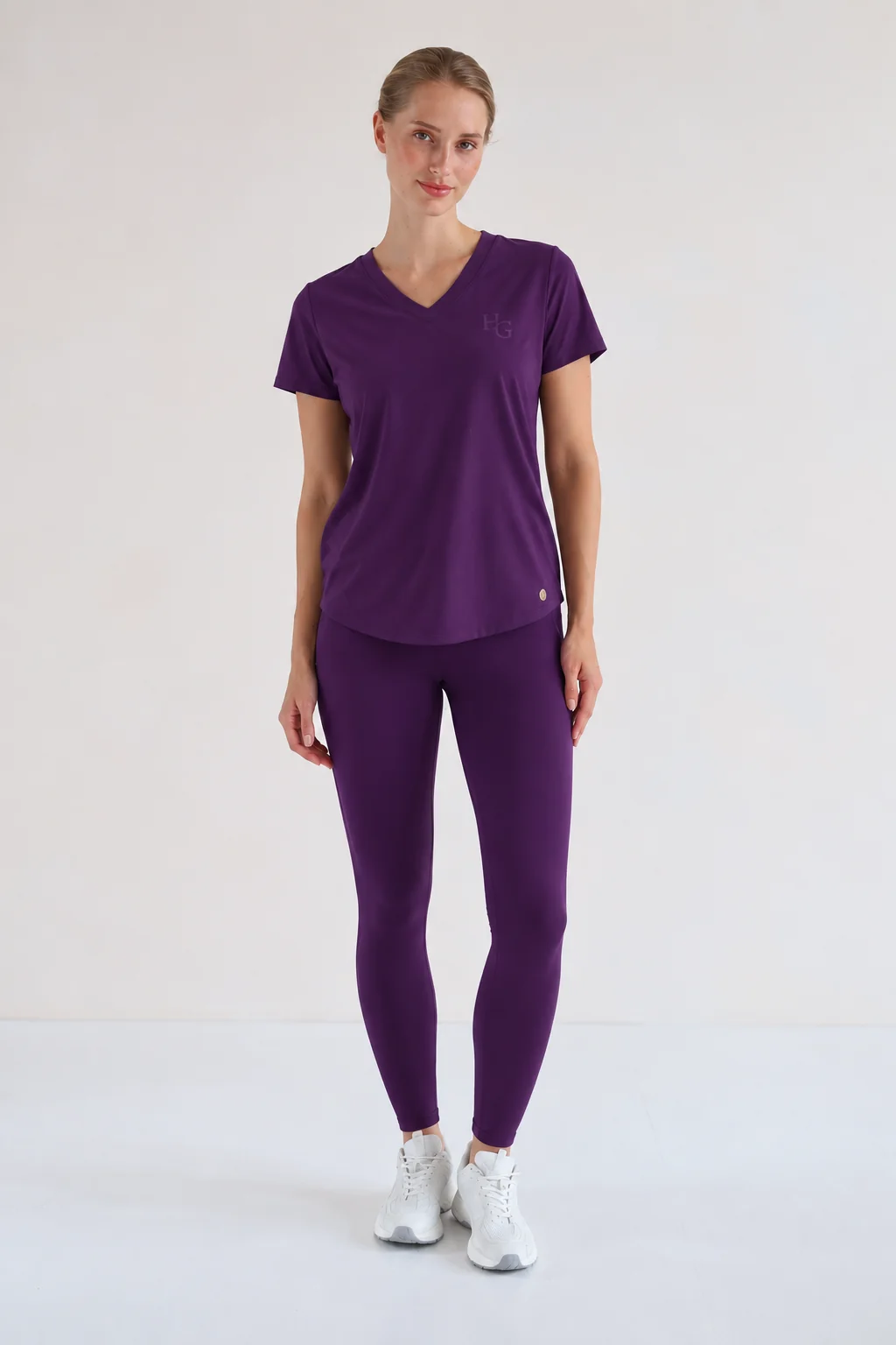 House of Gravity Active V-Tee - Deep Plum Amethyst-1