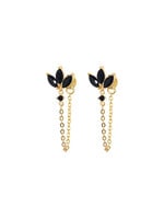 Chloe chain earrings black set