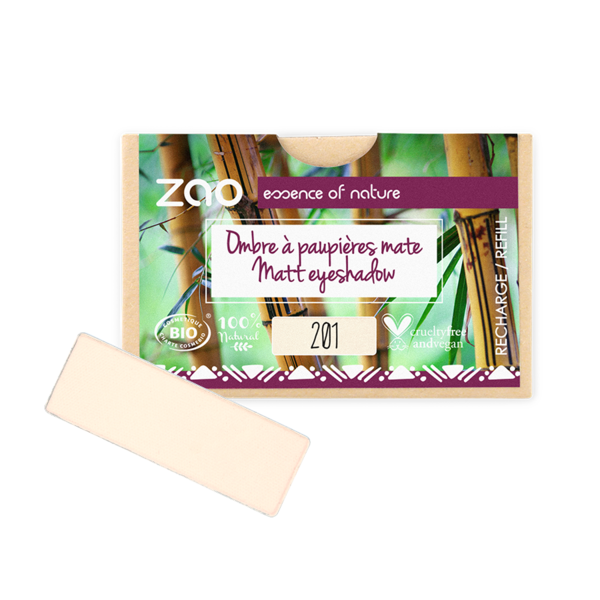 ZAO Skincare & Make-up  Refill Parelmoer Oogschaduw 201 (vierkant)