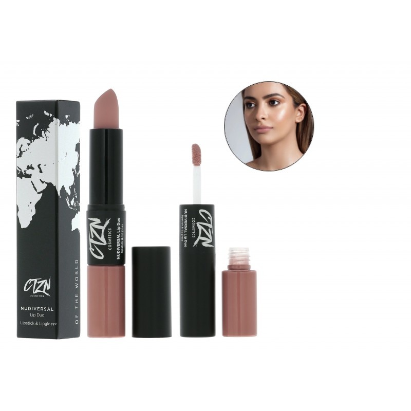 Nude lipstick met perfect bijpassende nude lipgloss