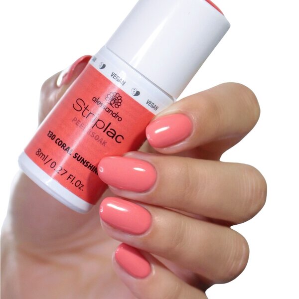 Alessandro Striplac  Peel & Soak  130 Coral Sunshine Gel Nagellak