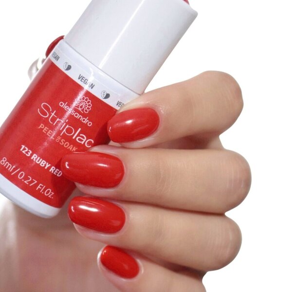 Alessandro Striplac  Peel & Soak  123 Ruby Red Gel Nagellak